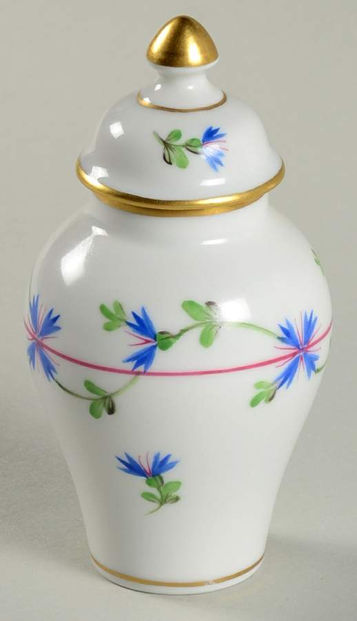 Blue Garland (PBG) Small Covered Vase by Herend-1