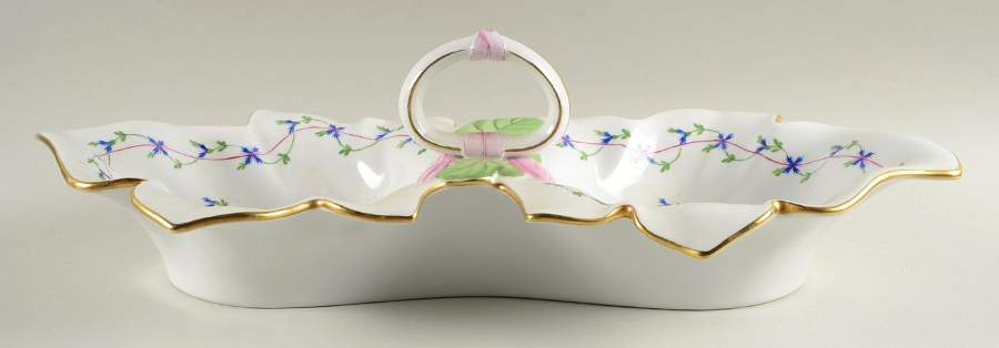 Blue Garland (PBG) 2-Part Handled Relish by Herend-1
