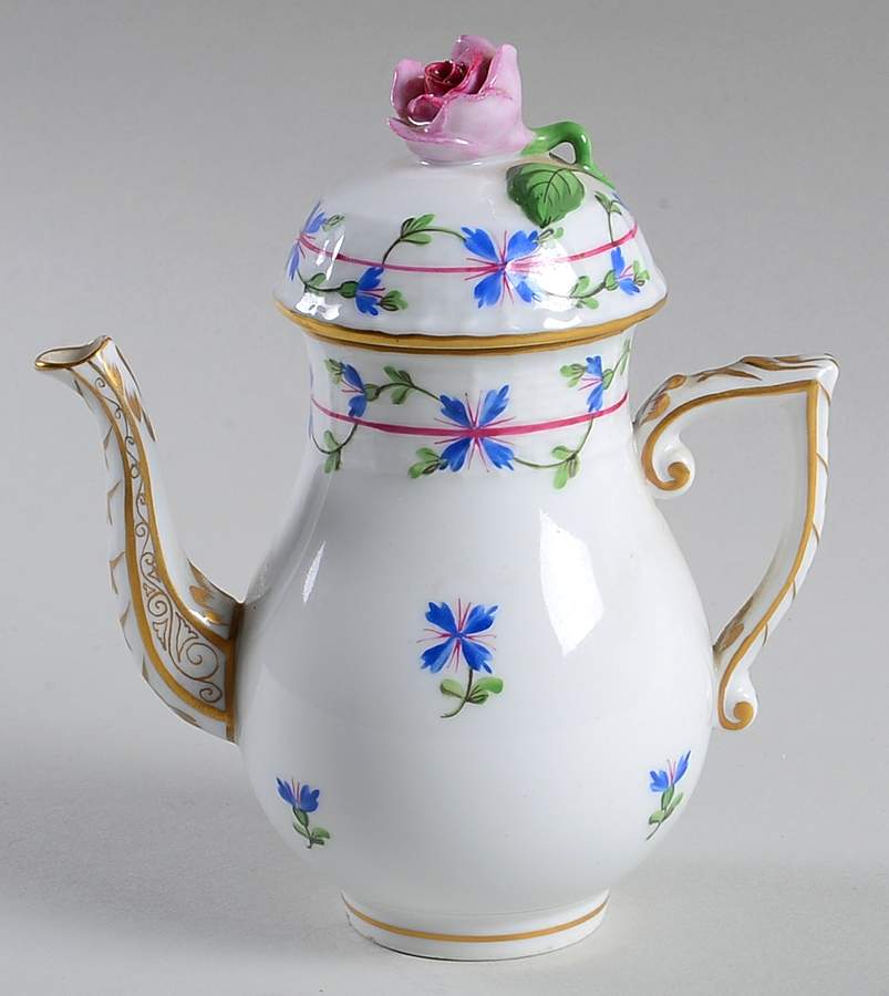 Blue Garland (PBG) Mini Coffee Pot & Lid by Herend-1