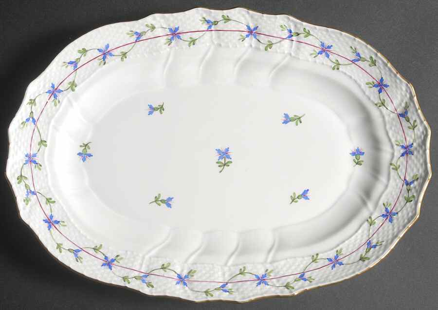 Blue Garland (PBG) 13" Oval Serving Platter by Herend-1