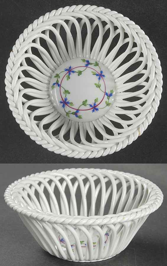 Blue Garland (PBG) 5" Open Weave Basket by Herend-1