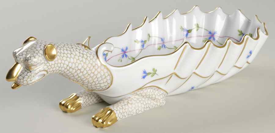 Blue Garland (PBG) Dragon Dish by Herend-1