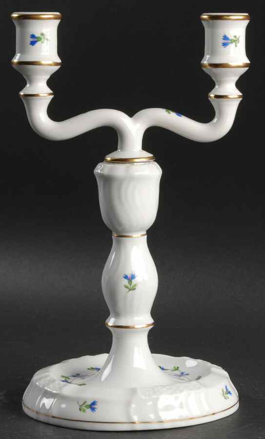 Blue Garland (PBG) Double Light Candlestick by Herend-1