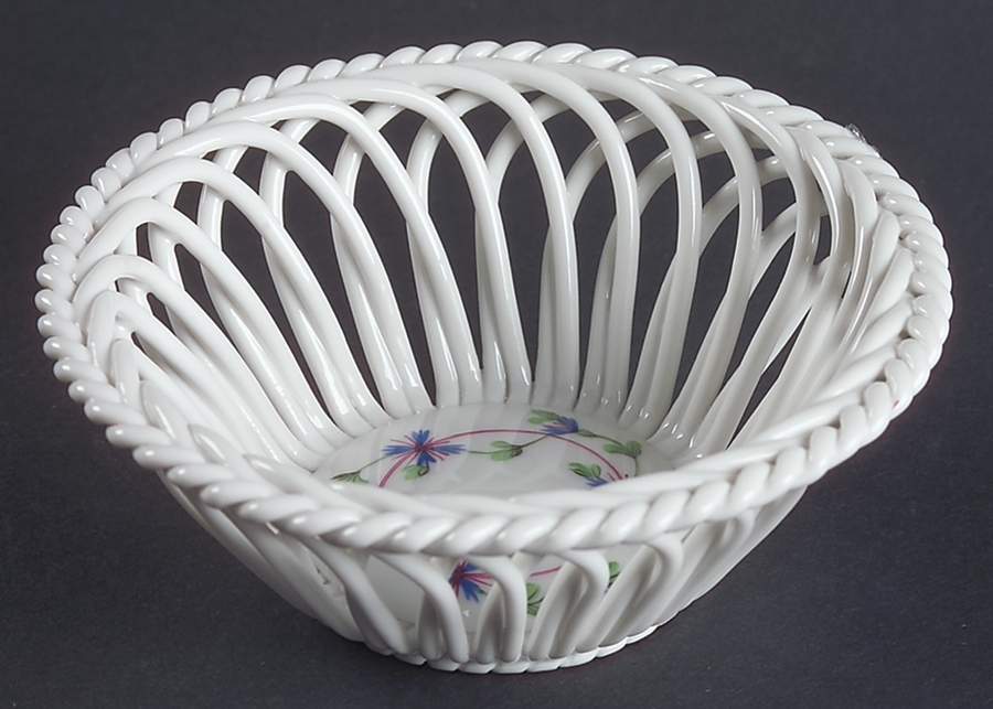 Blue Garland (PBG) 4" Round Open Weave Basket by Herend-1