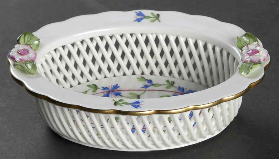 Blue Garland (PBG) 5" Open Weave Basket by Herend-1