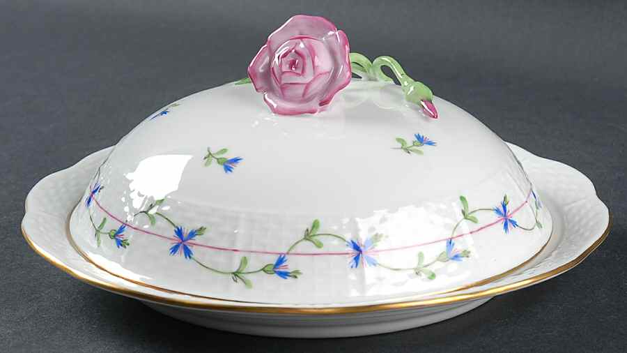 Blue Garland (PBG) Muffin Dish & Lid by Herend-1