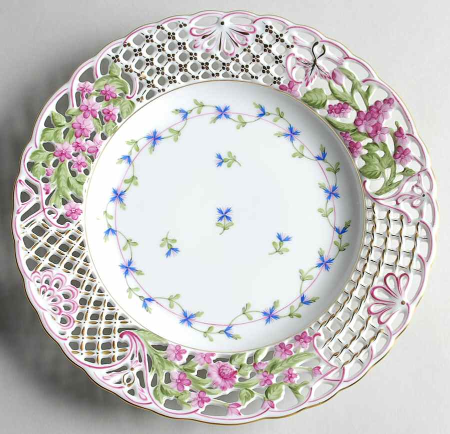 Blue Garland (PBG) 9" Pierced Plate by Herend-1