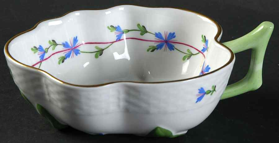 Blue Garland (PBG) 5" Handled Leaf Dish by Herend-1