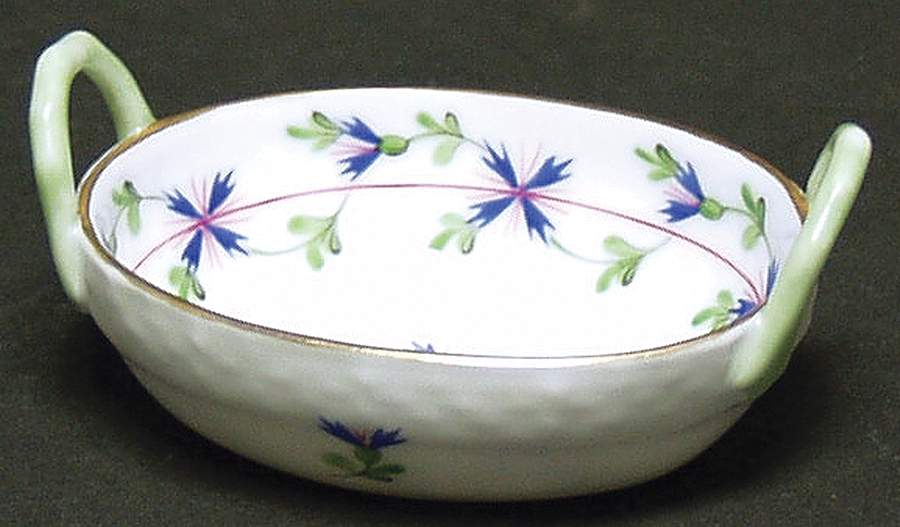 Blue Garland (PBG) 2" Small Oval Handled Basket by Herend-1