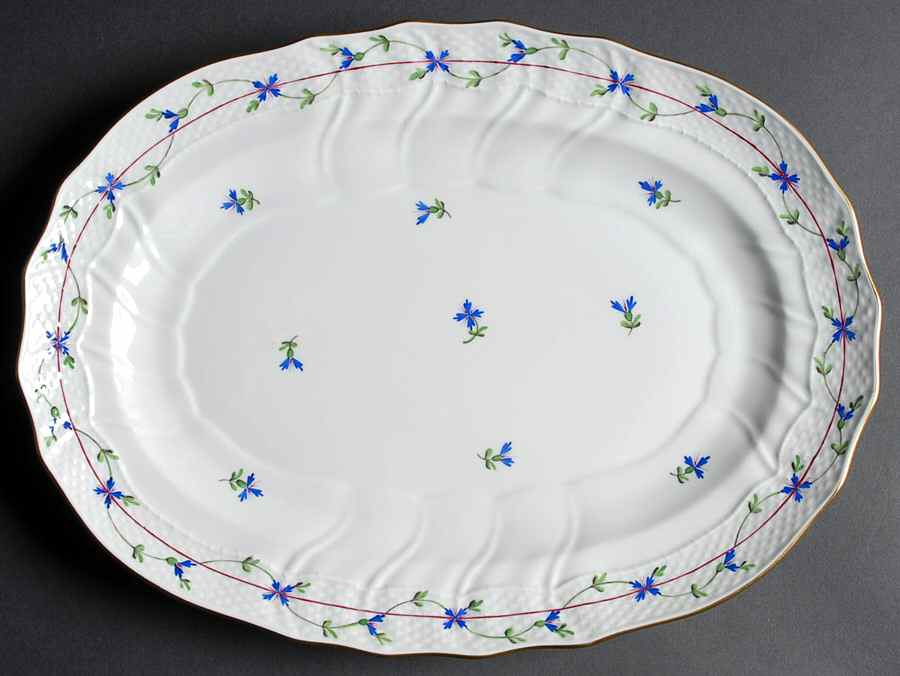 Blue Garland (PBG) 15" Oval Serving Platter by Herend-1