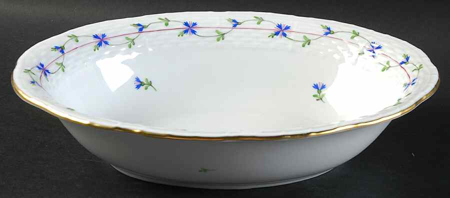 Blue Garland (PBG) 10" Oval Vegetable Bowl by Herend-1