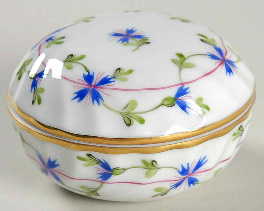 Blue Garland (PBG) Ring Box & Lid by Herend-1