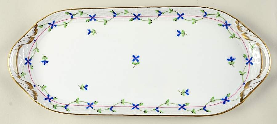 Blue Garland (PBG) Large Sandwich Tray by Herend-1