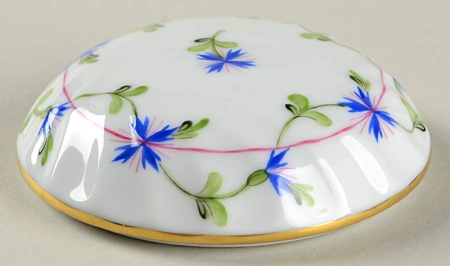 Blue Garland (PBG) Ring Box-Lid by Herend-1