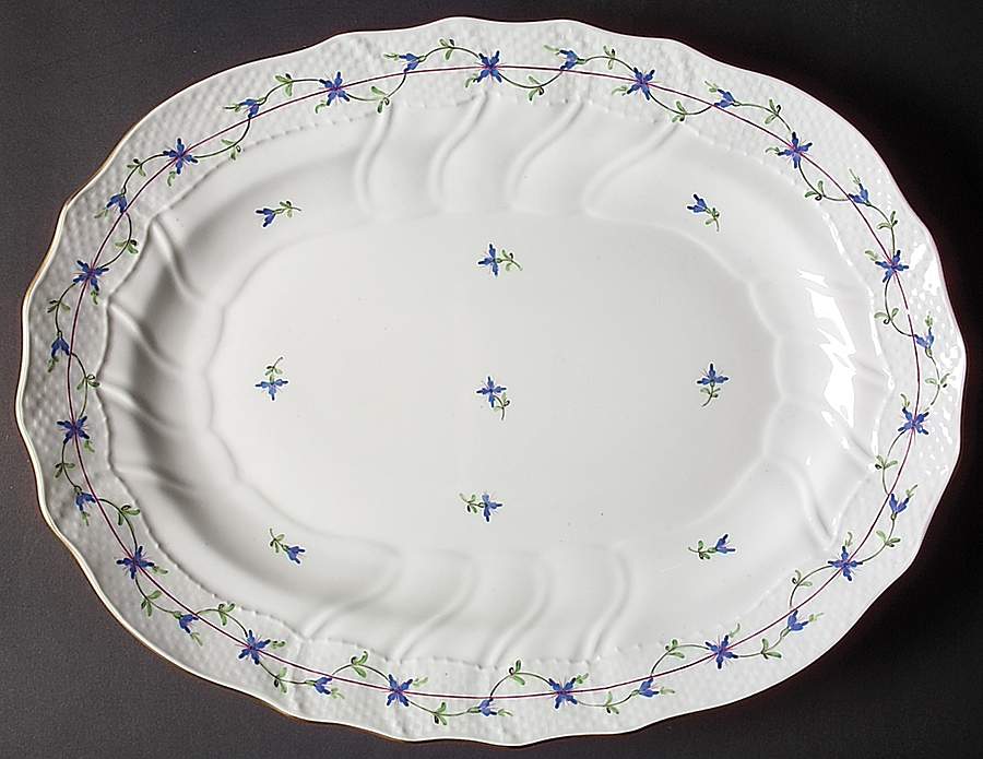 Blue Garland (PBG) 16" Oval Serving Platter by Herend-1