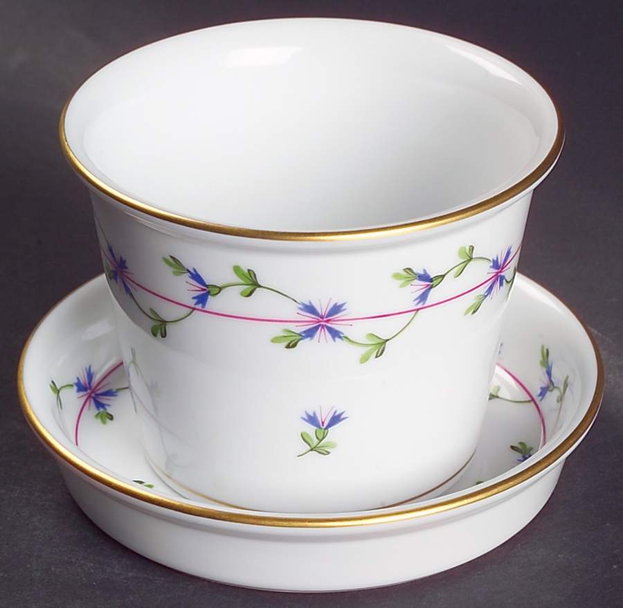 Blue Garland (PBG) 2" Flower Pot & Underplate by Herend-1