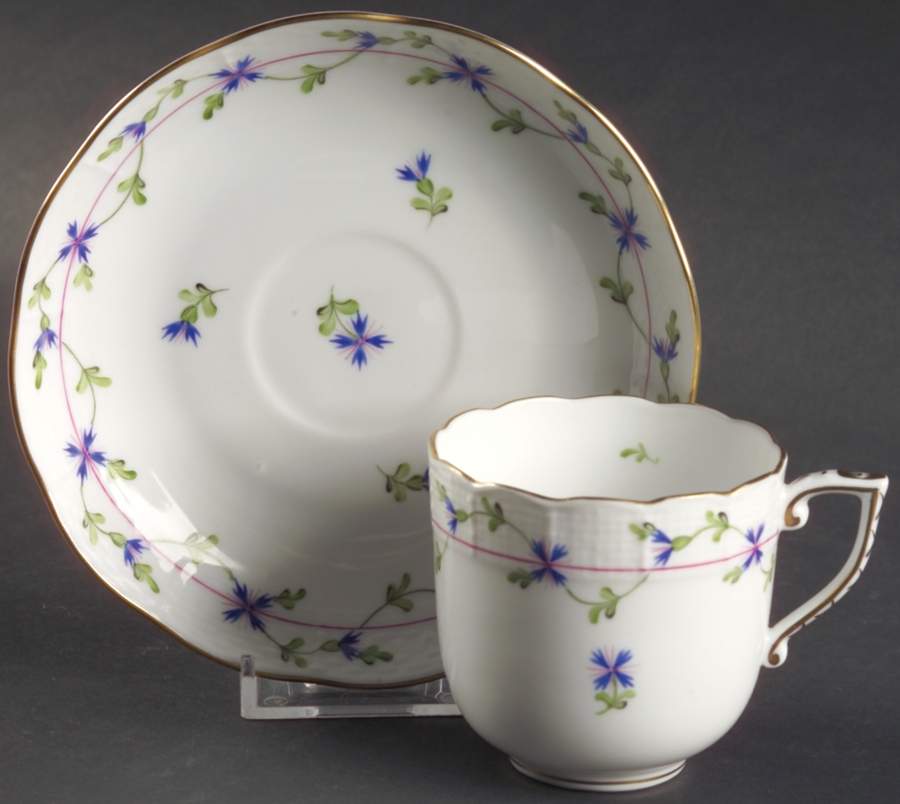 Blue Garland (PBG) Chocolate Cup & Saucer Set by Herend-1