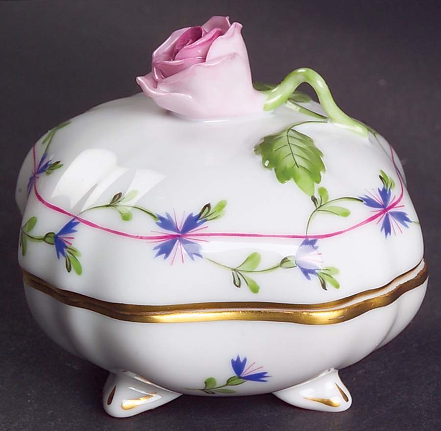 Blue Garland (PBG) Bon Bon & Lid by Herend-1