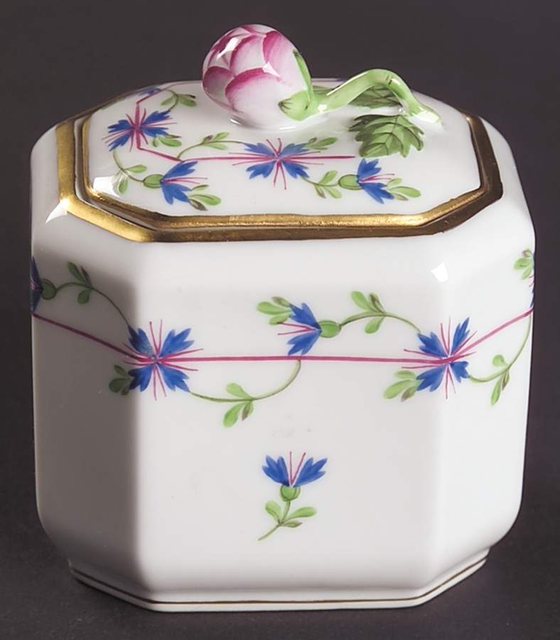 Blue Garland (PBG) Mini Sugar Bowl & Lid by Herend-1