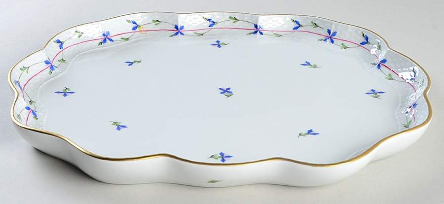 Blue Garland (PBG) Large Scalloped Tray by Herend-1