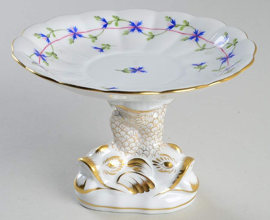 Blue Garland (PBG) Round Compote (Height X Width) by Herend-1