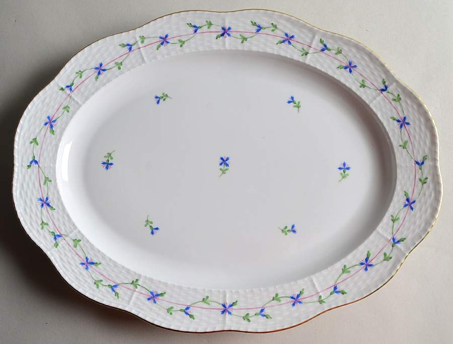 Blue Garland (PBG) 14" Oval Serving Platter by Herend-1