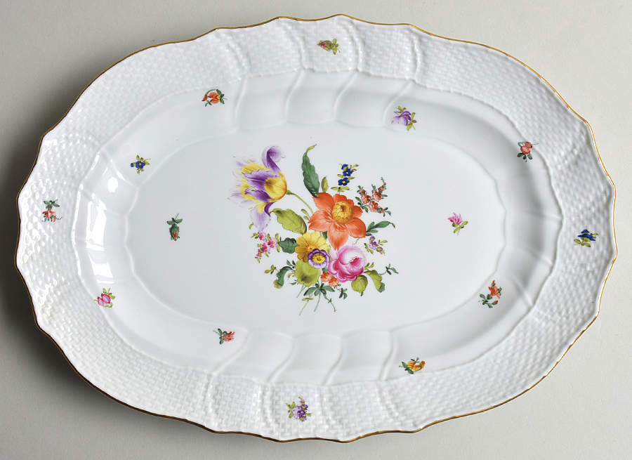 Bouquet of Flowers (BHR) 13" Oval Serving Platter by Herend-1