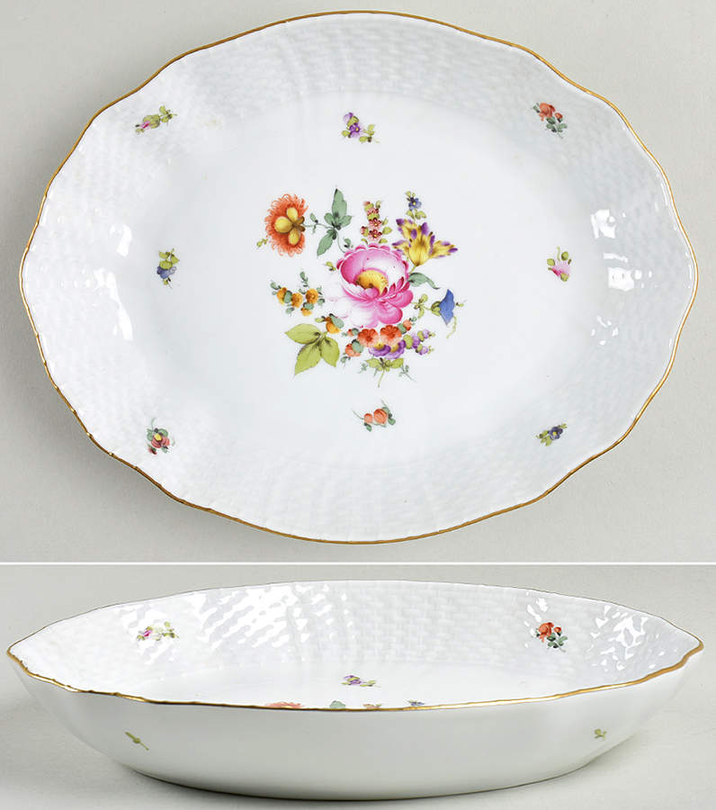 Bouquet of Flowers (BHR) 8" Oval Vegetable Bowl by Herend-1