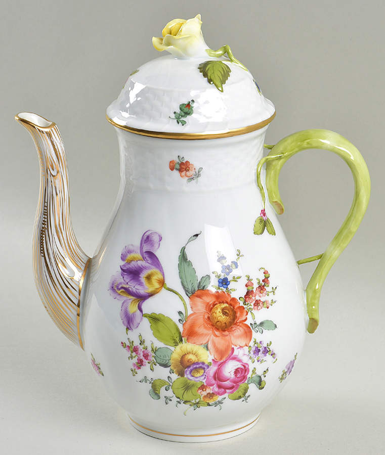Bouquet of Flowers (BHR) Mini Coffee Pot & Lid by Herend-1