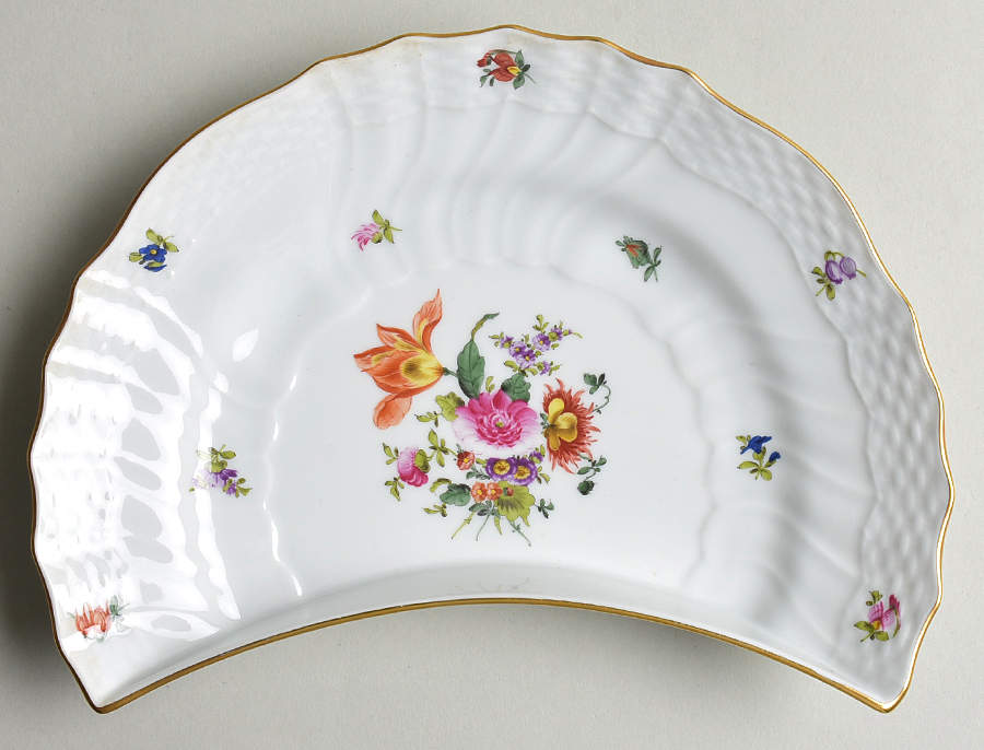 Bouquet of Flowers (BHR) Crescent Salad Plate by Herend-1