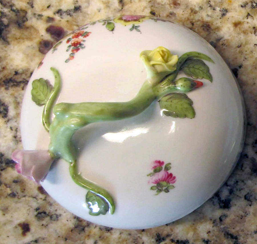 Bouquet of Flowers (BHR) Lid for Round Butter by Herend-1