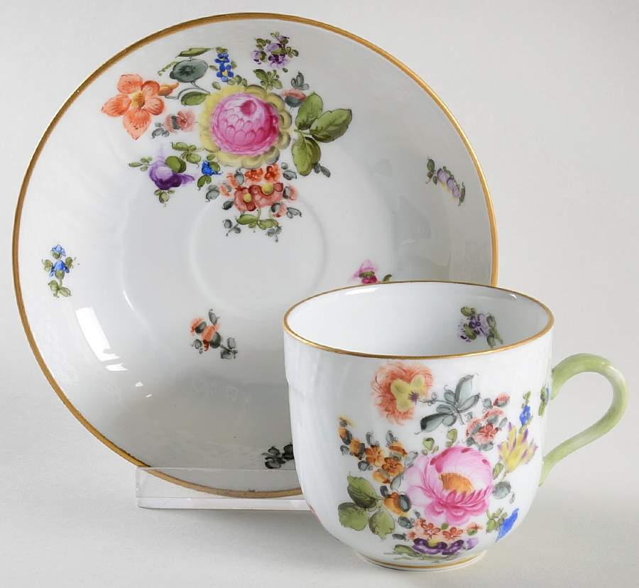 Bouquet of Flowers (BHR) Flat Demitasse Cup & Saucer Set by Herend-1