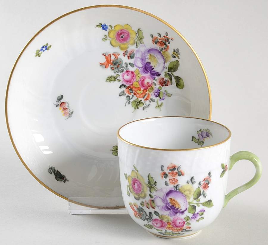 Bouquet of Flowers (BHR) Flat Demitasse Cup & Saucer Set by Herend-1