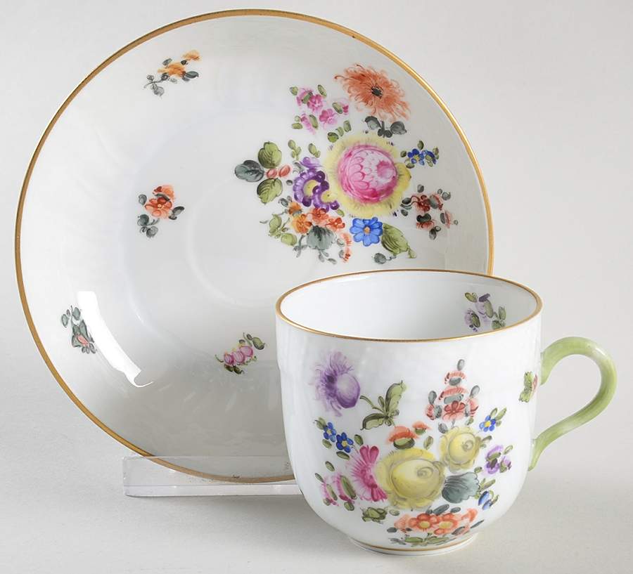 Bouquet of Flowers (BHR) Flat Demitasse Cup & Saucer Set by Herend-1