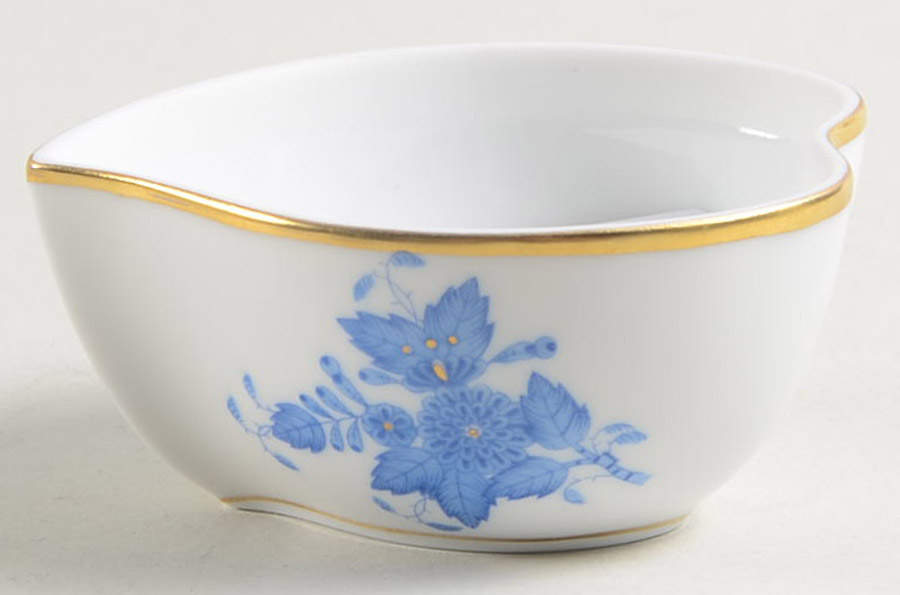 Chinese Bouquet Blue (AB) 3" Heart Shape Bon Bon No Lid by Herend-1