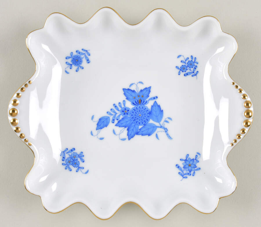 Chinese Bouquet Blue (AB) 6" Square Dish by Herend-1