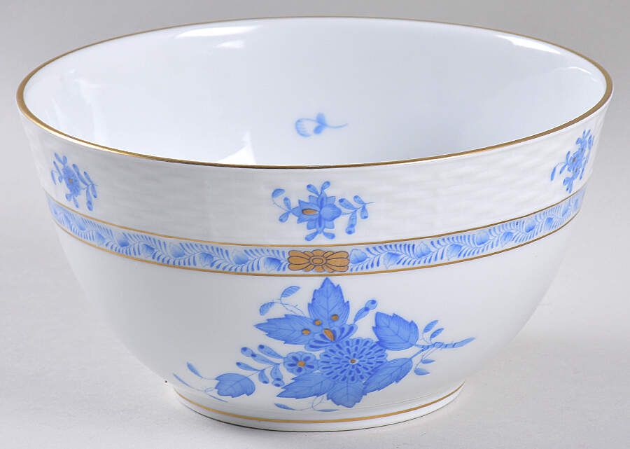 Chinese Bouquet Blue (AB) 6" Round Vegetable Bowl by Herend-1
