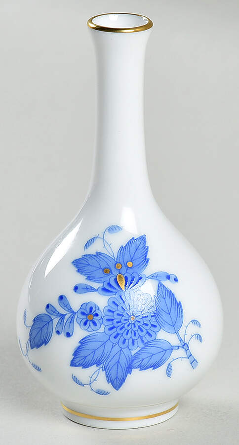 Chinese Bouquet Blue (AB) 3" Bud Vase by Herend-1