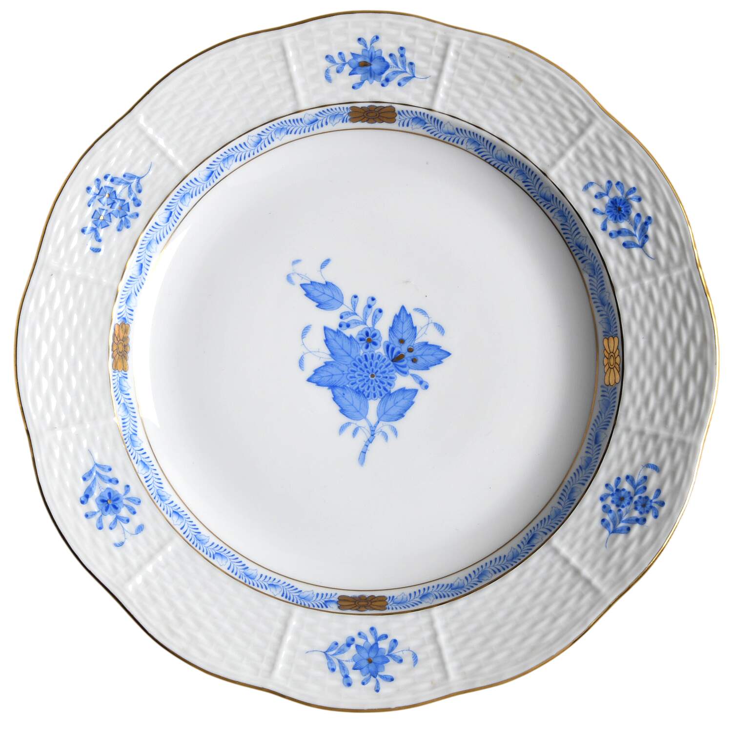 Chinese Bouquet Blue (AB) 4-Piece Hors d'Oeuvres Set, Tray Only by Herend-1