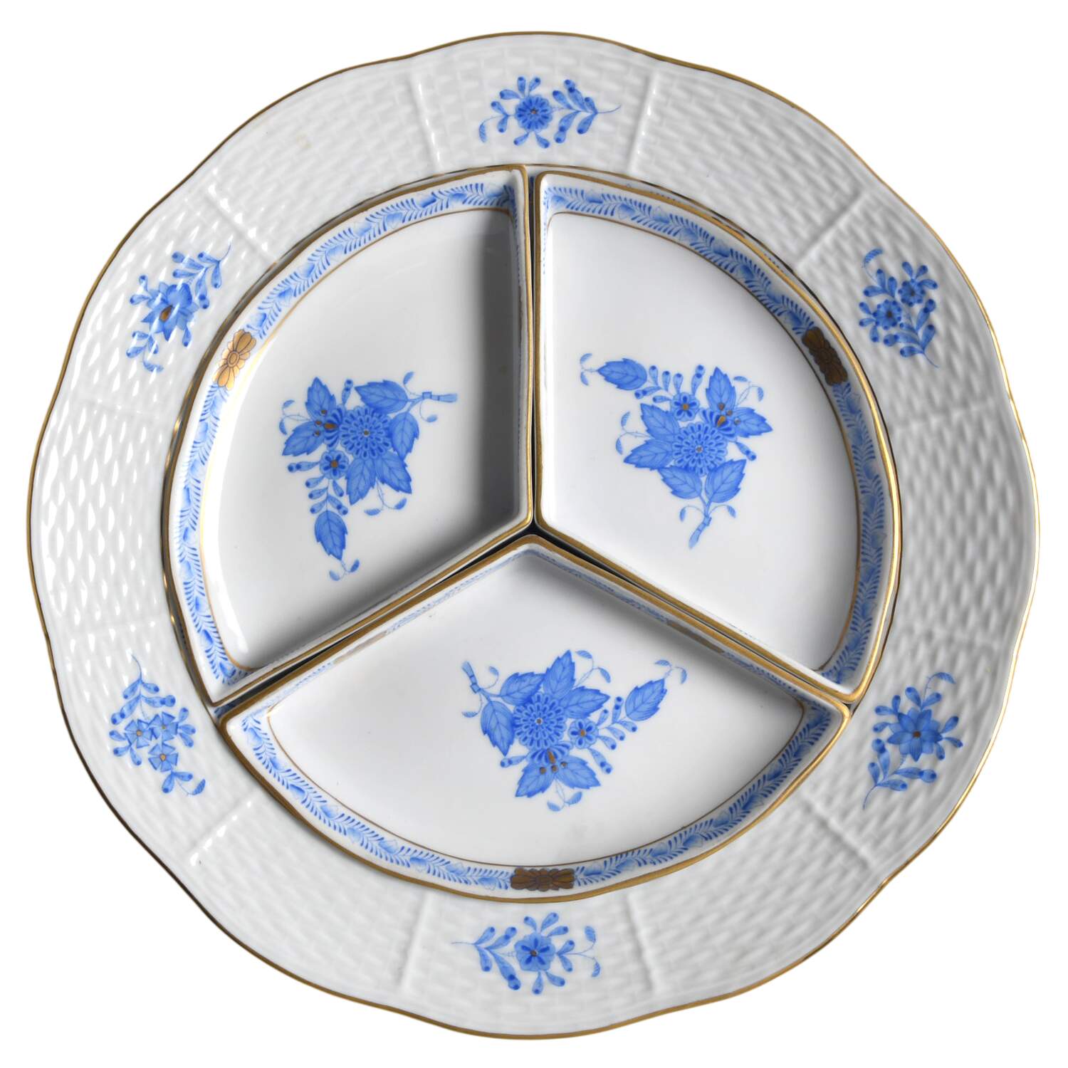 Chinese Bouquet Blue (AB) (4 Pc) Hors d'Oeuvres Set by Herend-1