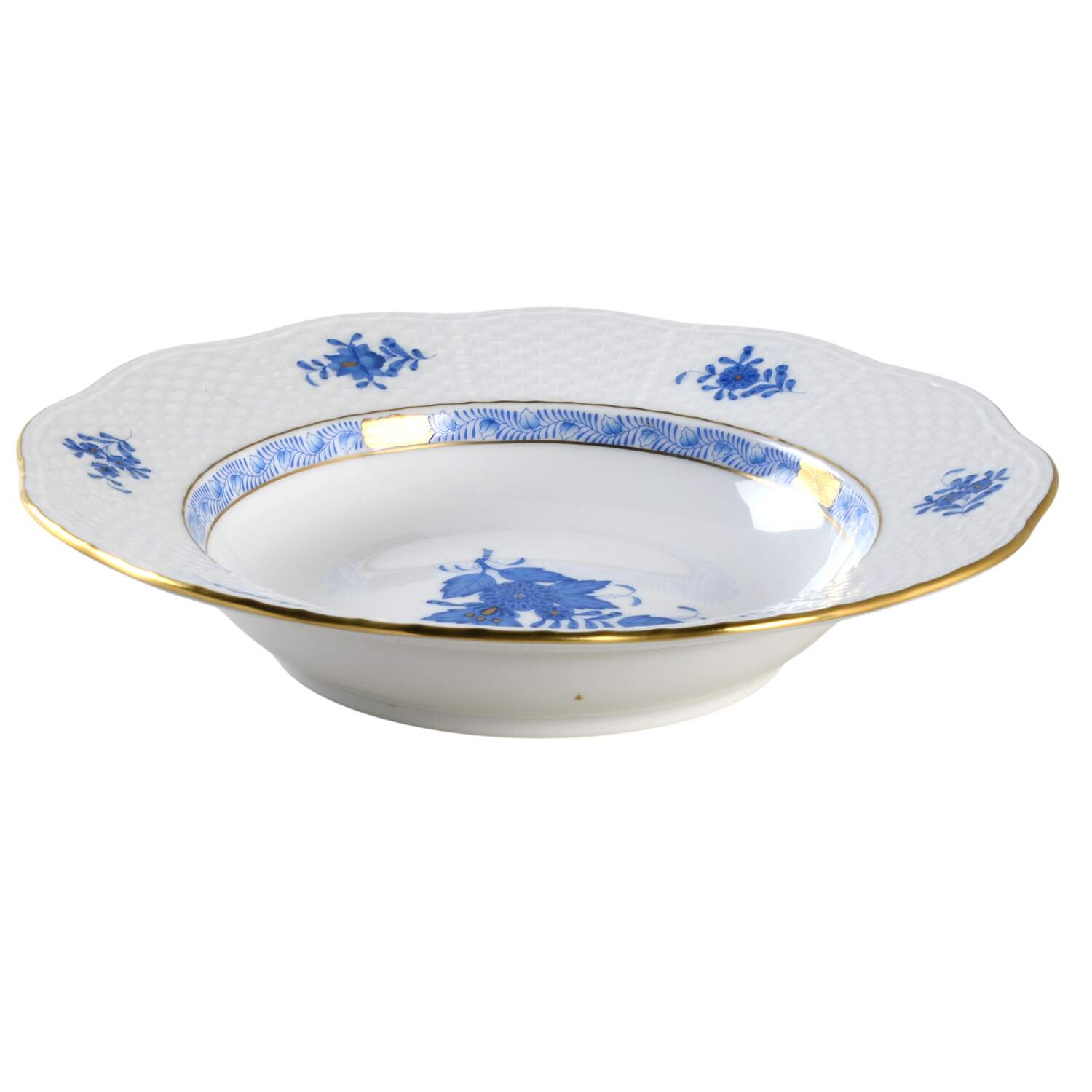Chinese Bouquet Blue (AB) Rim Soup Bowl by Herend-1