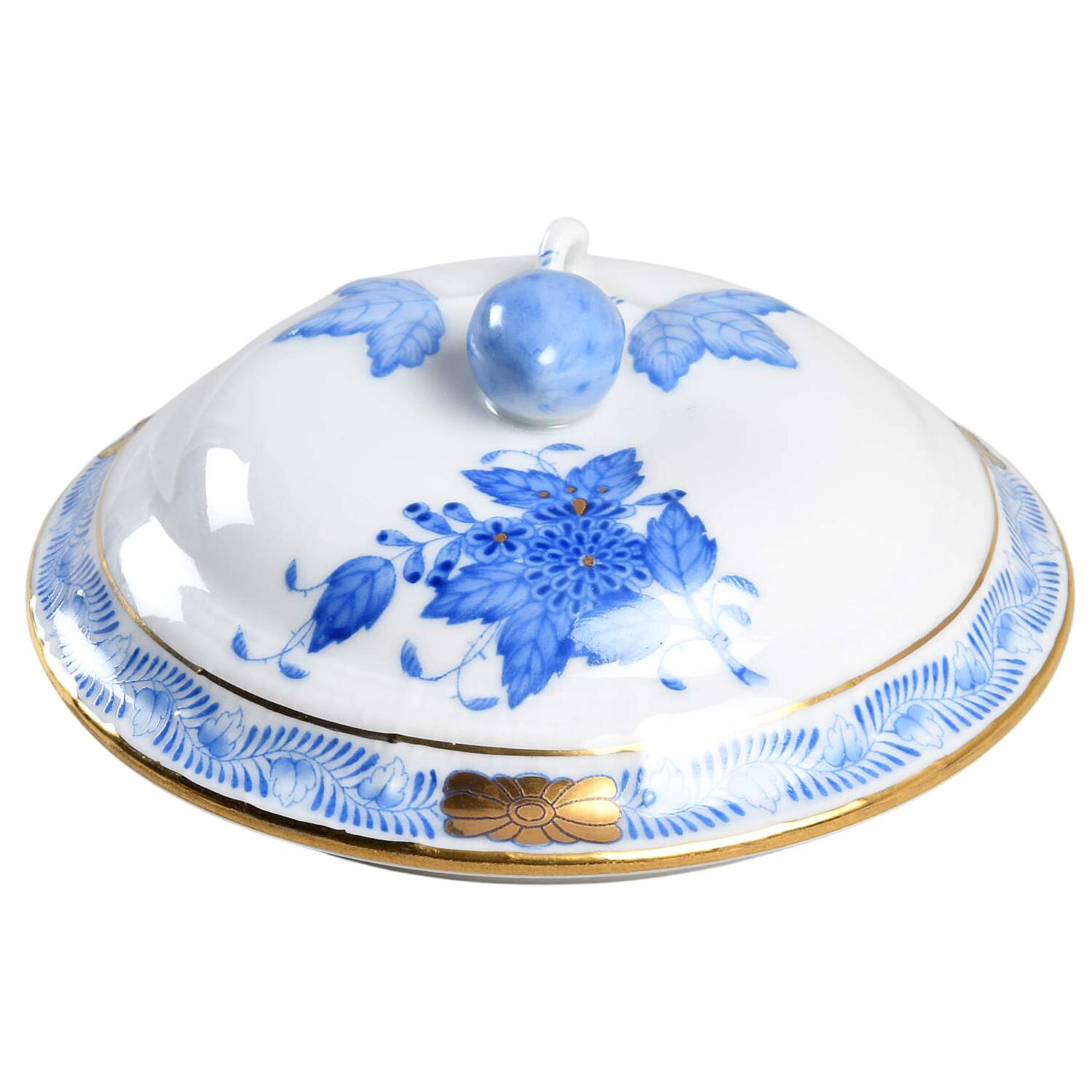 Chinese Bouquet Blue (AB) Lid for Jam/Jelly by Herend-1