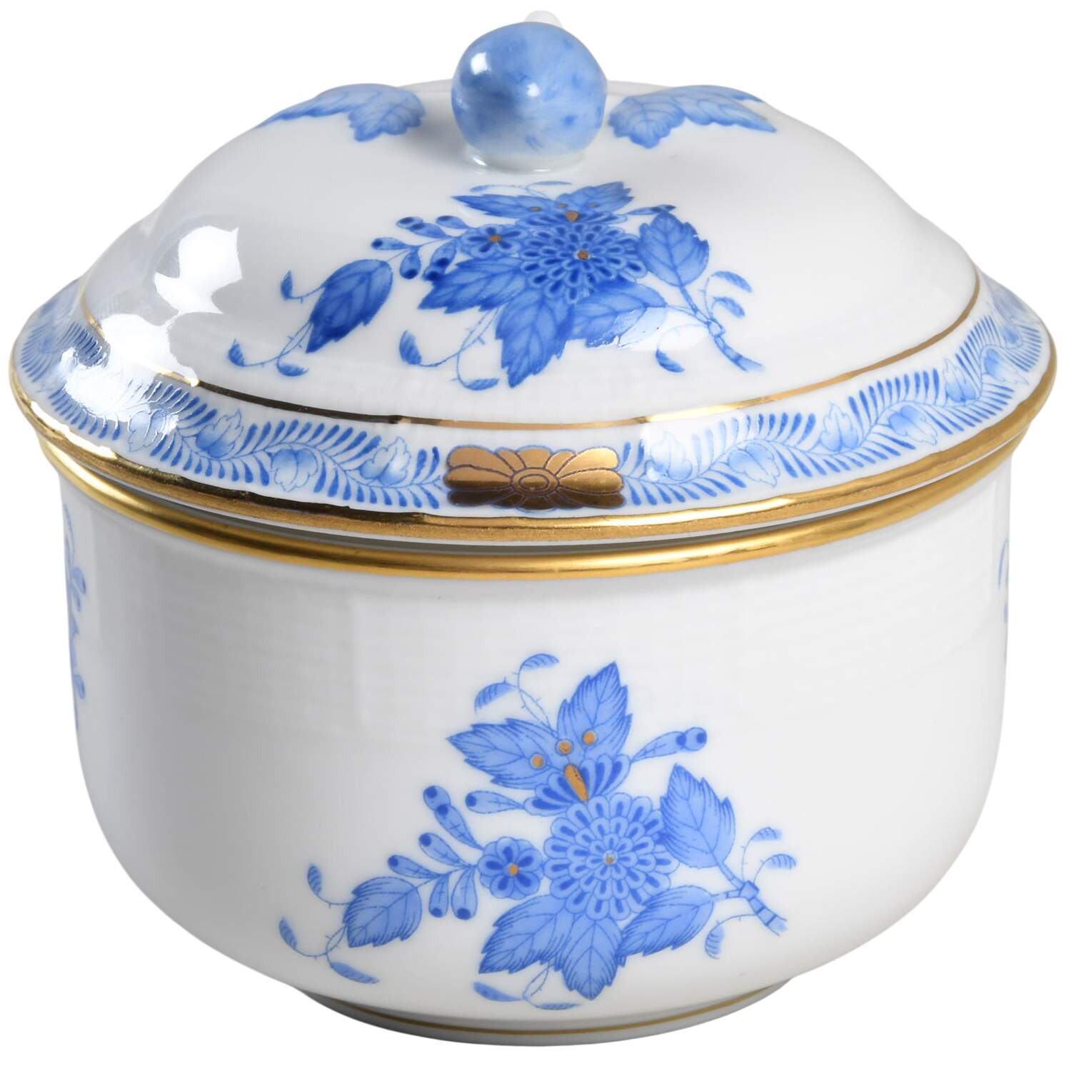 Chinese Bouquet Blue (AB) Jam/Jelly & Lid by Herend-1