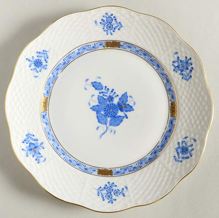 Chinese Bouquet Blue (AB) Dessert Luncheon Plate by Herend-1