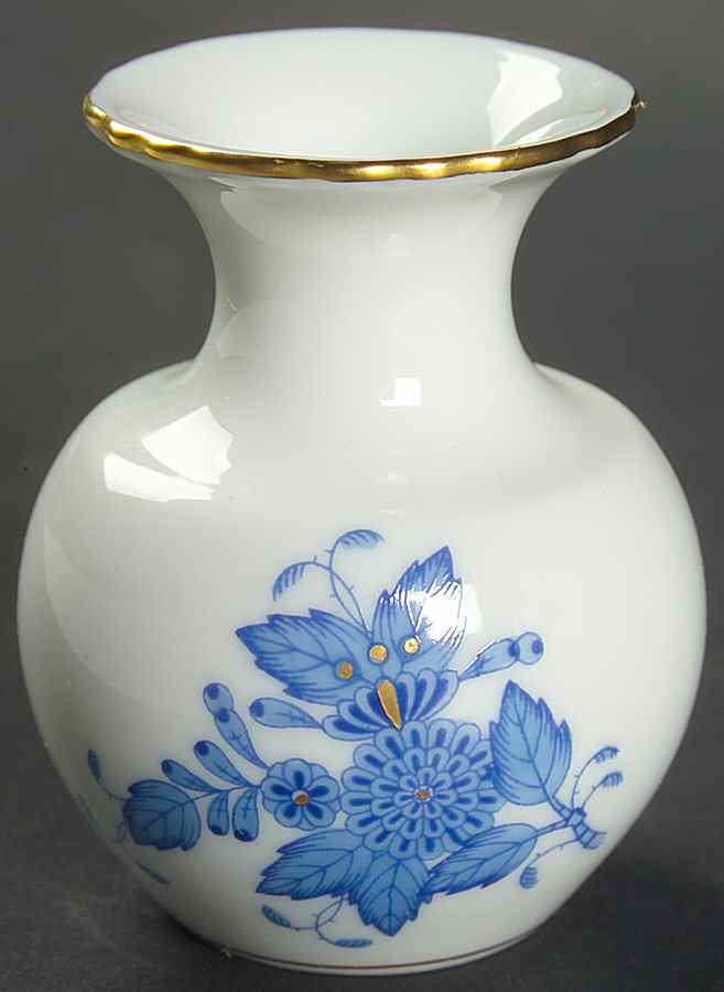 Chinese Bouquet Blue (AB) 2" Mini Bud Vase by Herend-1