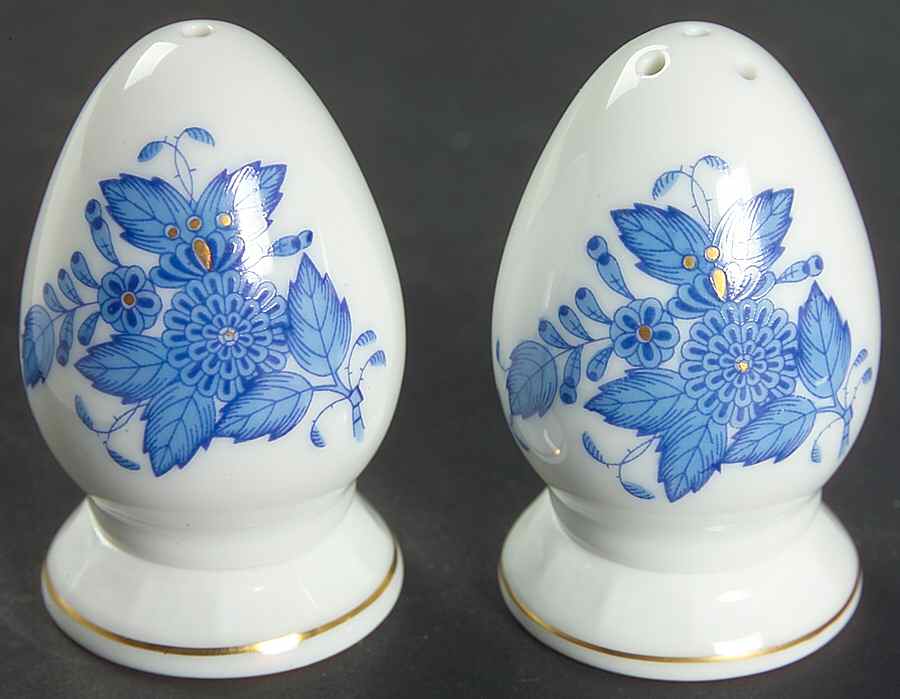 Chinese Bouquet Blue (AB) Salt & Pepper Set by Herend-1