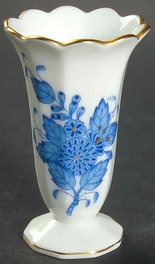 Chinese Bouquet Blue (AB) Mini Bud Vase by Herend-1