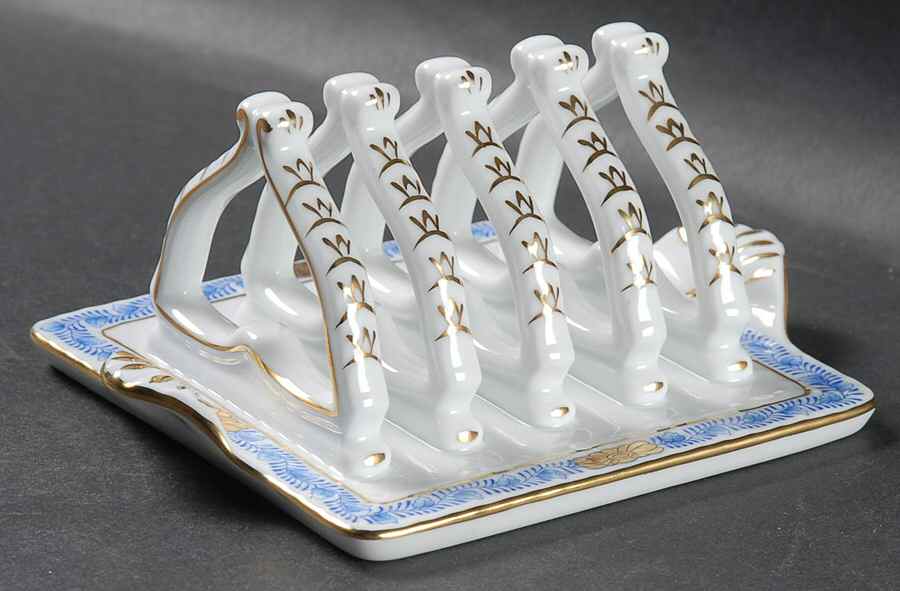 Chinese Bouquet Blue (AB) 4 Slice Toast Server by Herend-1