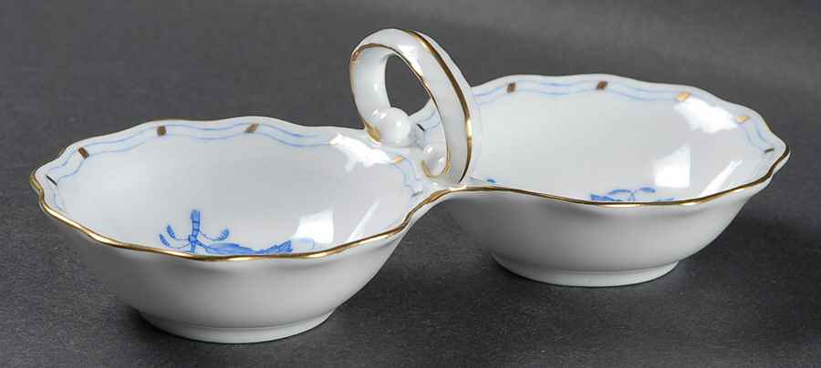 Chinese Bouquet Blue (AB) Double Salt Dip by Herend-1