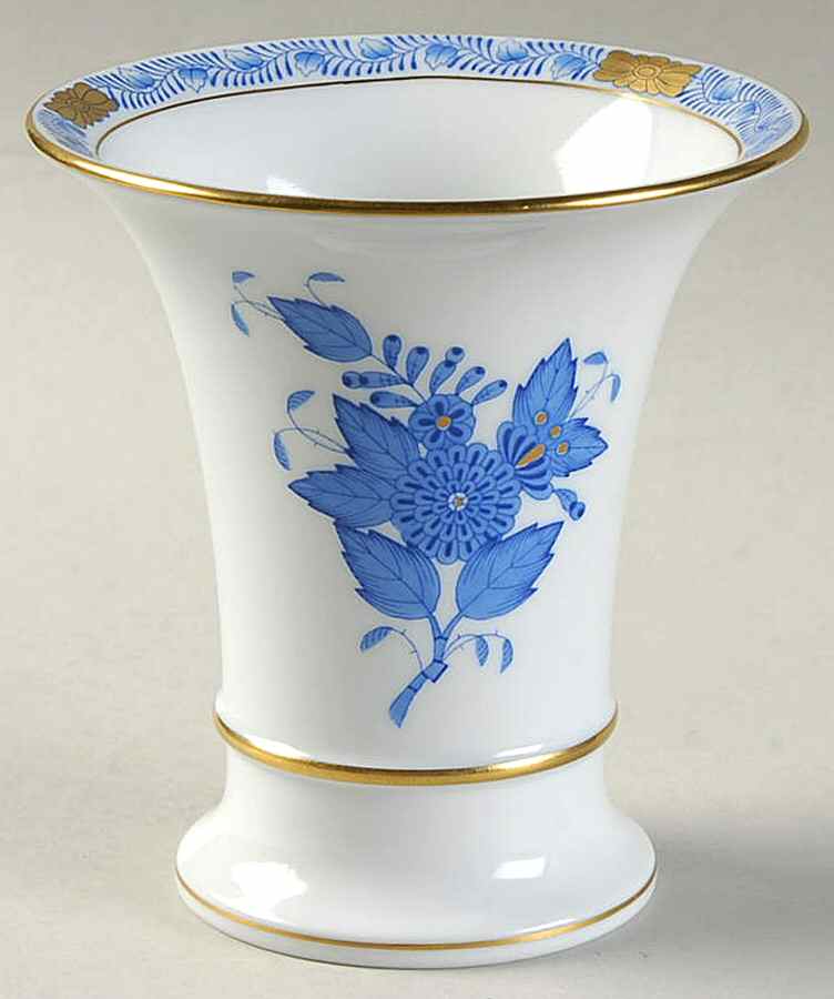 Chinese Bouquet Blue (AB) 4" Vase by Herend-1